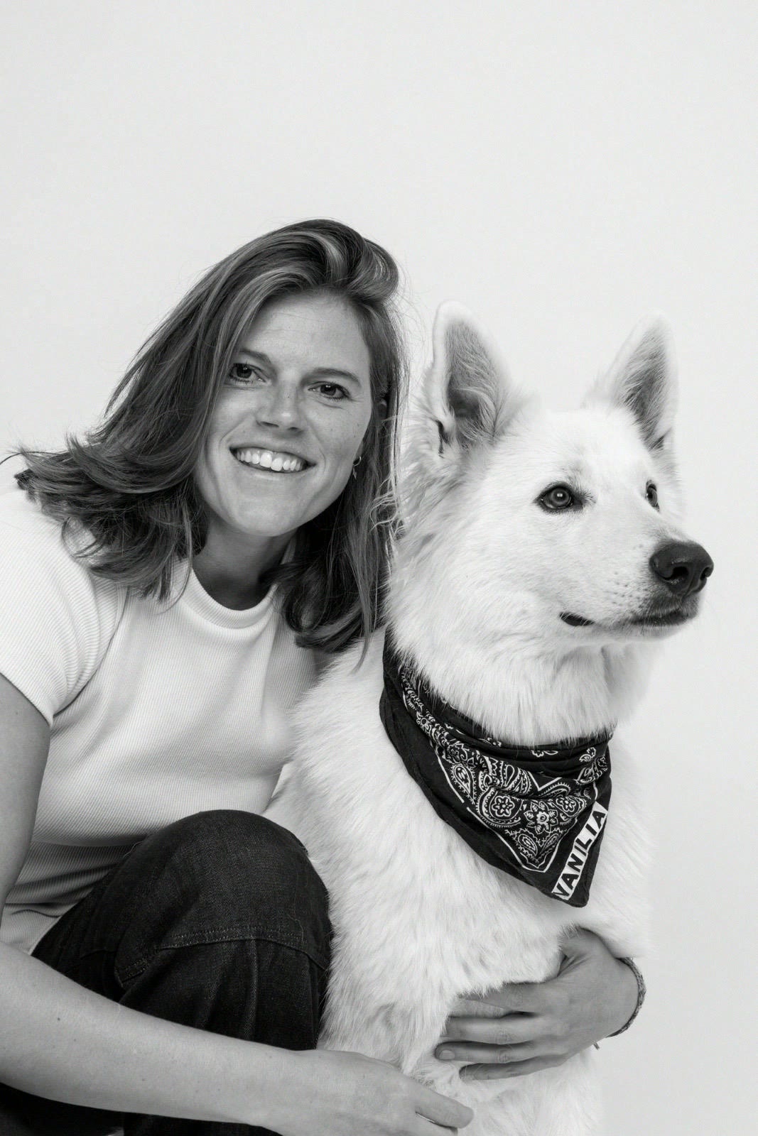 Kim met haar hond